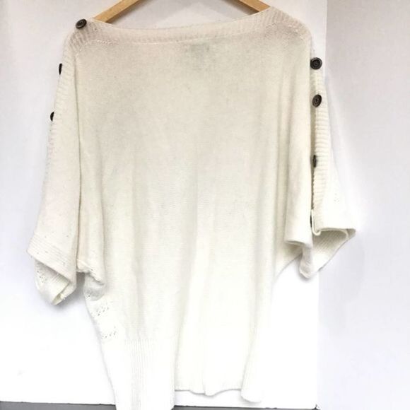 VERTIGO PARIS Angora Sweater White Buttons Medium - Picture 2 of 5